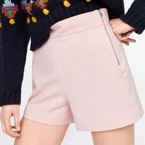 Zara High Waisted Shorts Pink NWT